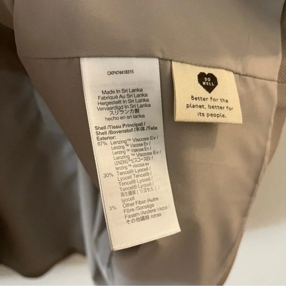 Madewell Double Breasted Caldwell Blazer Jacket Tan Beige Tencel‎ Blend XL